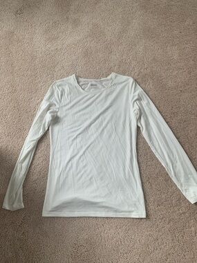 Uniqlo Women's HEATTECH Long Sleeve Crew Neck Top - White